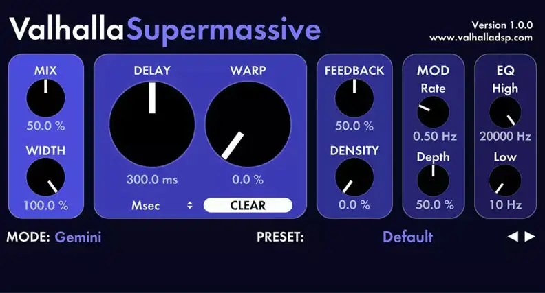 Free VST Plugins 2025 7 Valhalla SuperMassive by Valhalla DSP
